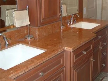 Waschtischplatte aus rosa Marmor