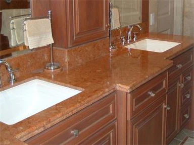 Waschtischplatte aus rosa Marmor