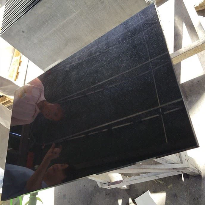 Black Polished Granite Floor Tiles