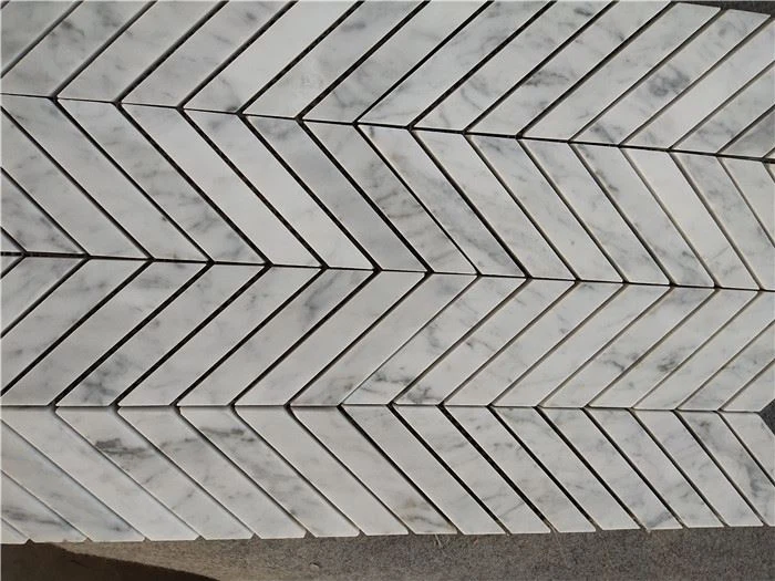 carrara herringbone mosaic for bathroom