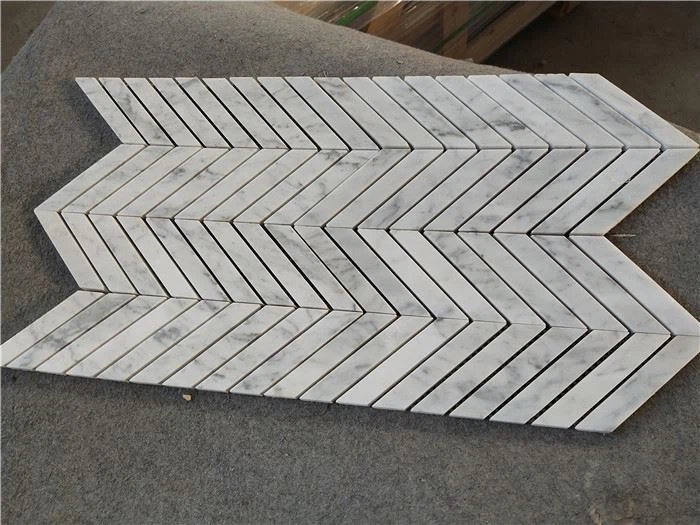 carrara herringbone mosaic for kitchen