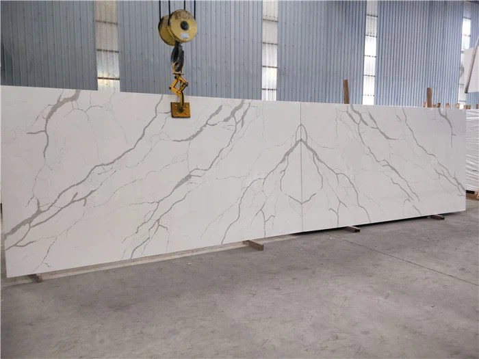 unique calacatta quartz slab for island