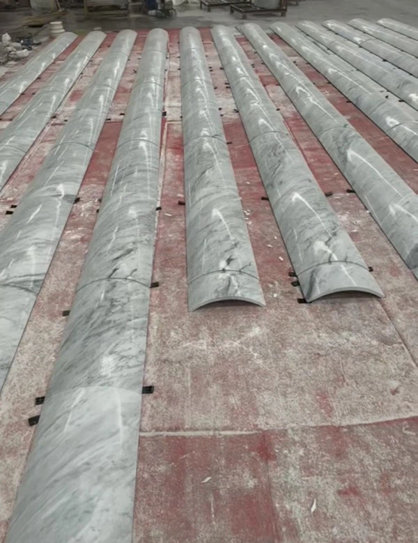 Curved Bianco Carrara Marble Cover Slabs