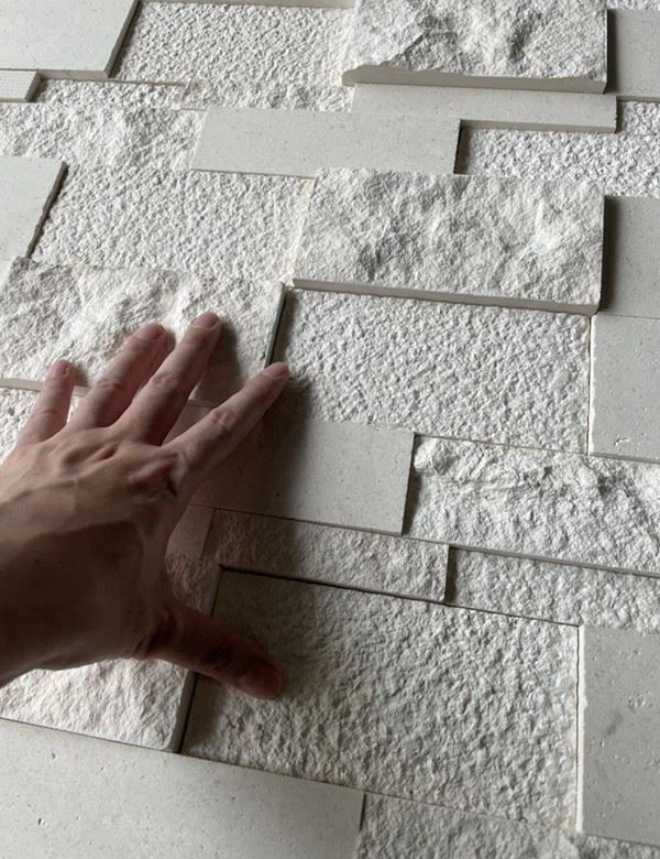 Off White Limestone Stacked Wall Tile