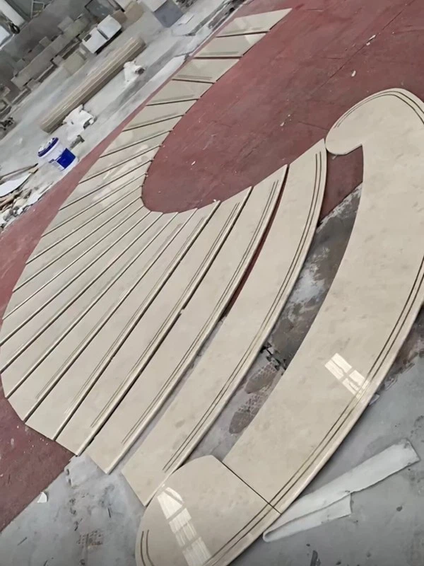 Ottoman Beige Marble arc-shape spiral stair