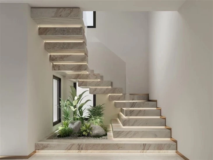 Palissandro White Marble Staircase