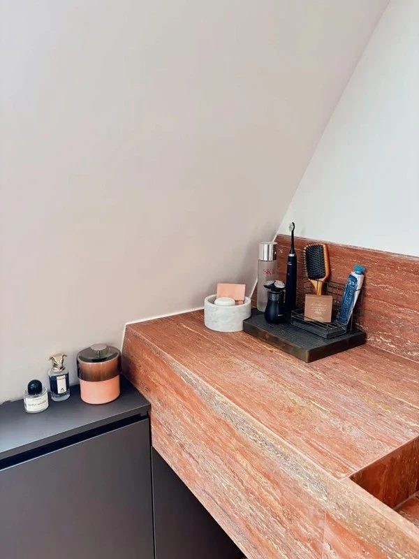 Red Travertine Bathroom countertop