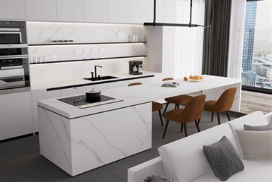 Arbeitsplatten aus weißem Calacatta-Sinterstein