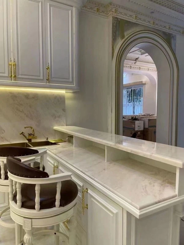 White and Pink Marble Island