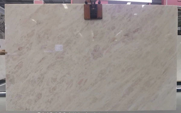White and Pink Marble Slab